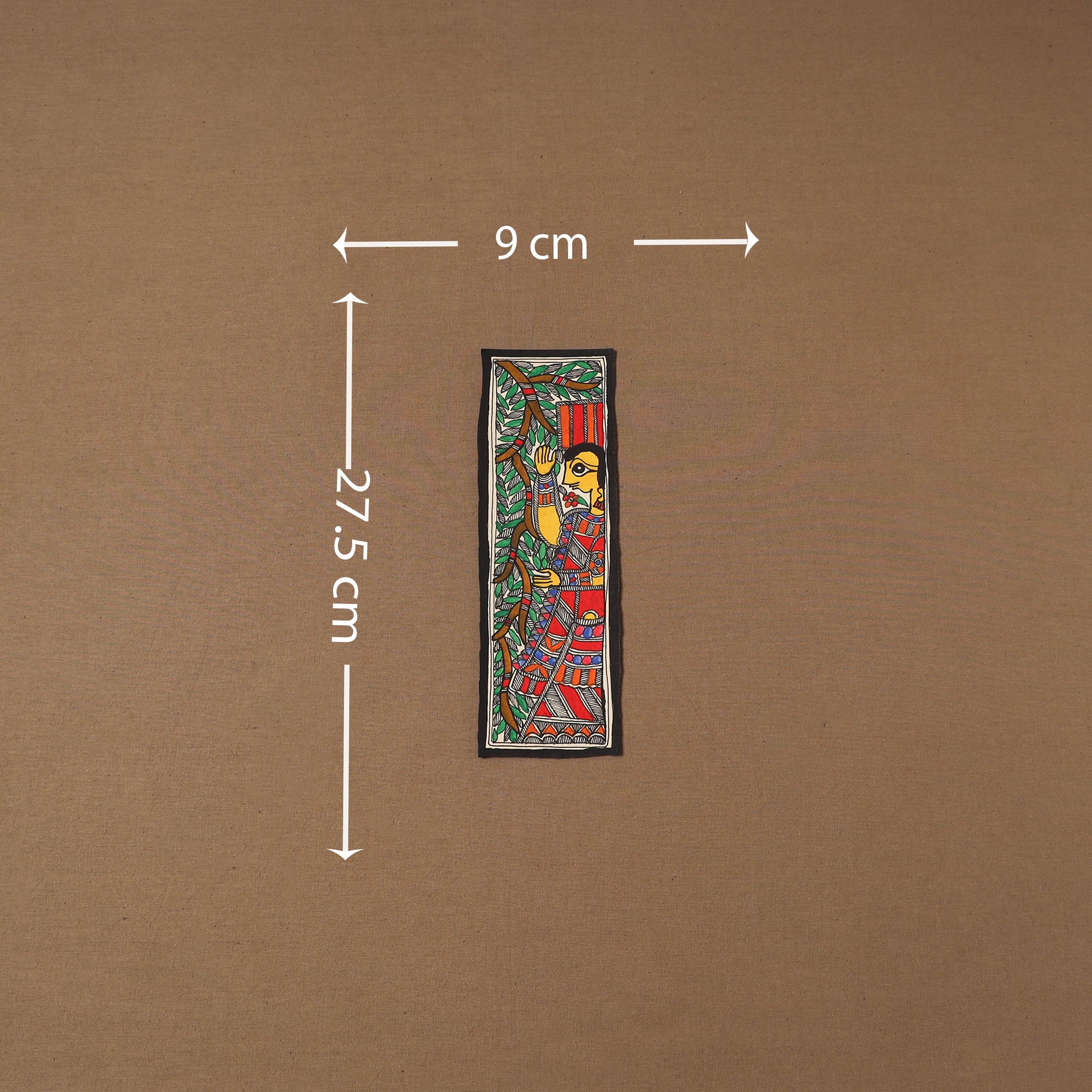 Handpainted madhubani painting by hira devi (11 x 3 in) 90