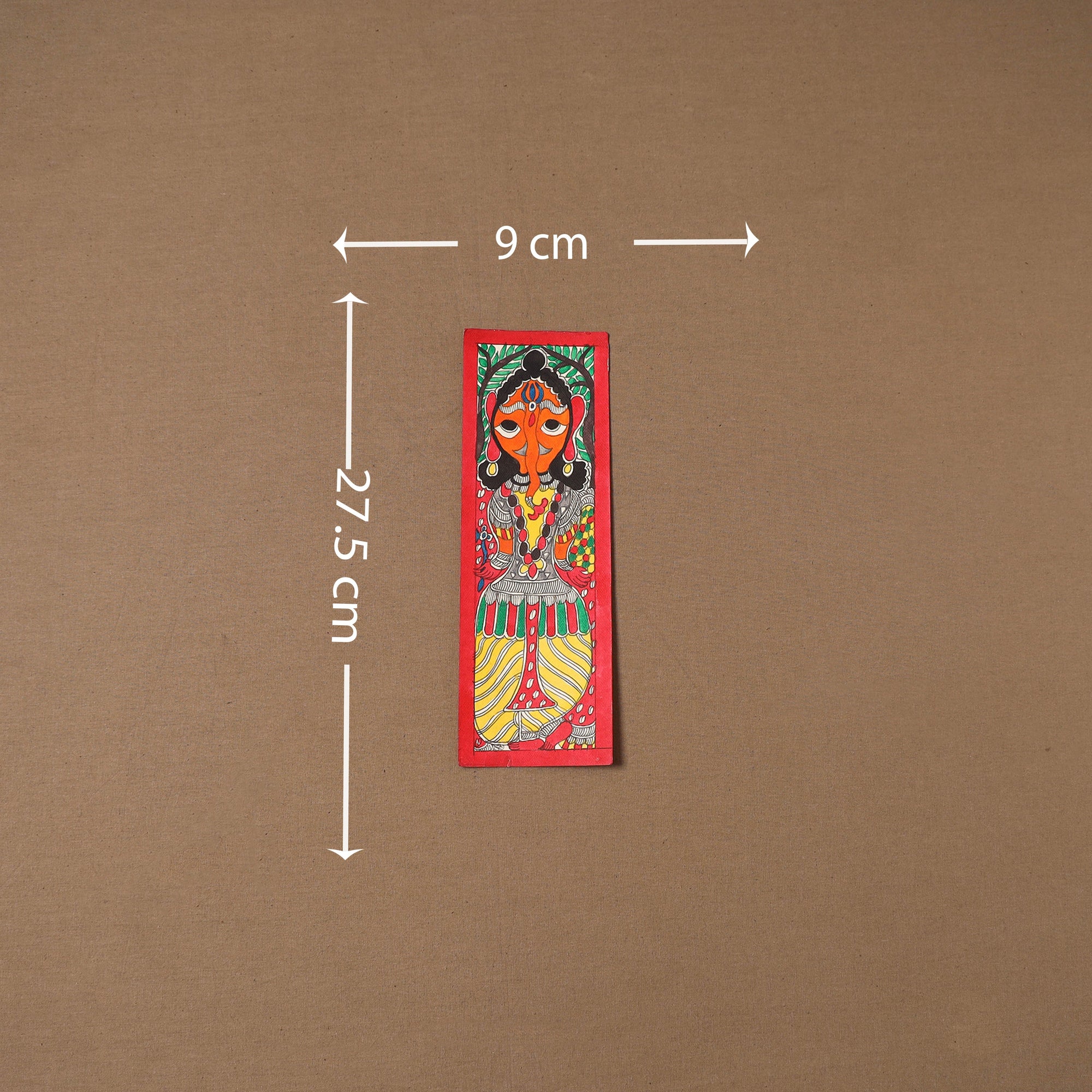 Handpainted madhubani painting by hira devi (11 x 3 in) 91