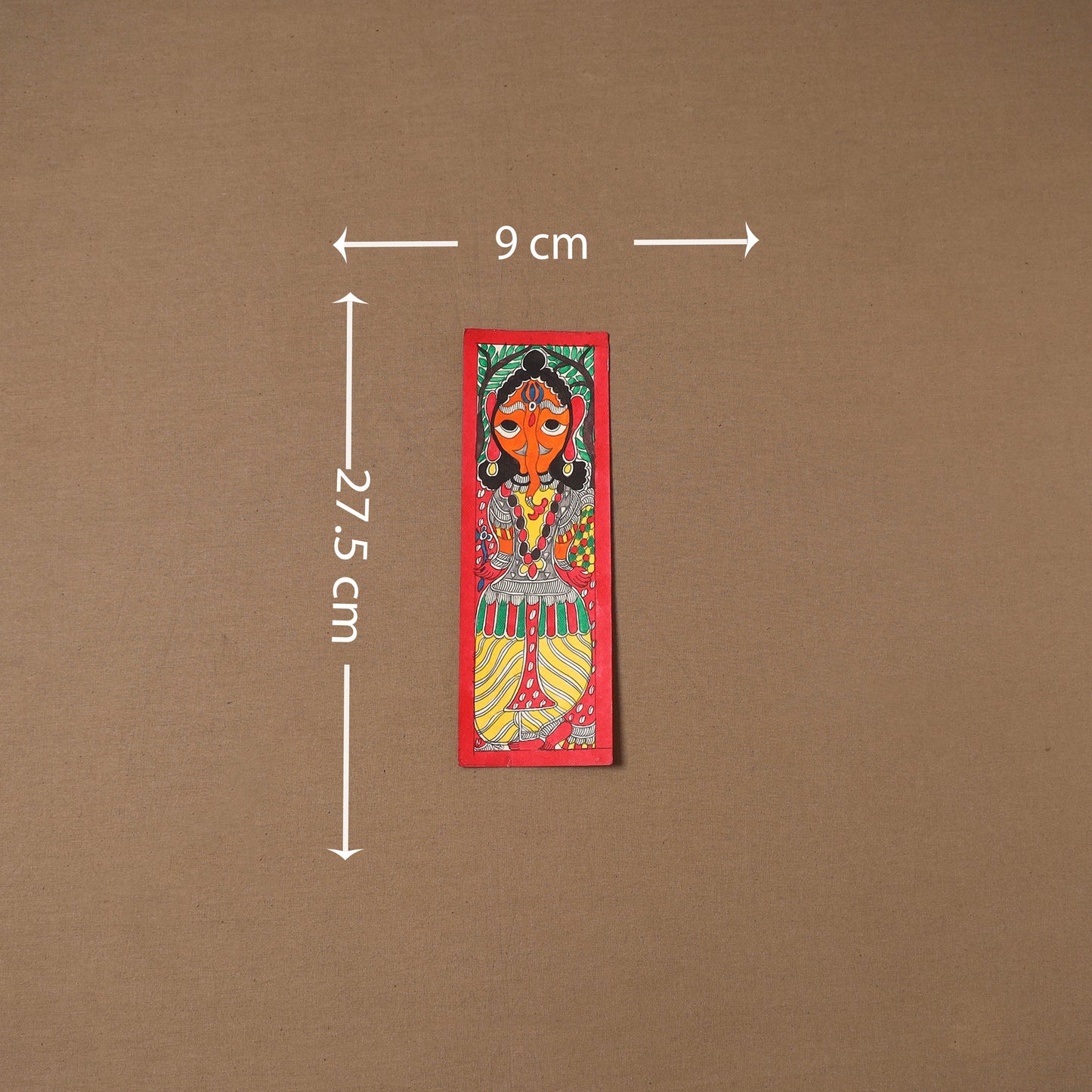 Handpainted madhubani painting by hira devi (11 x 3 in) 91