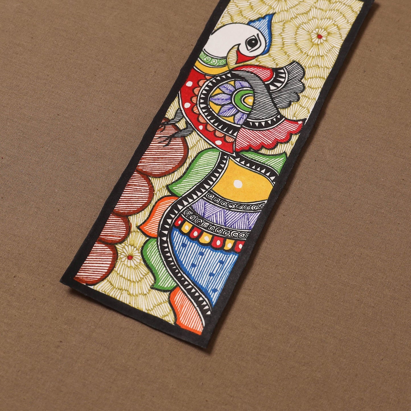 Handpainted madhubani painting by hira devi (11 x 3 in) 92