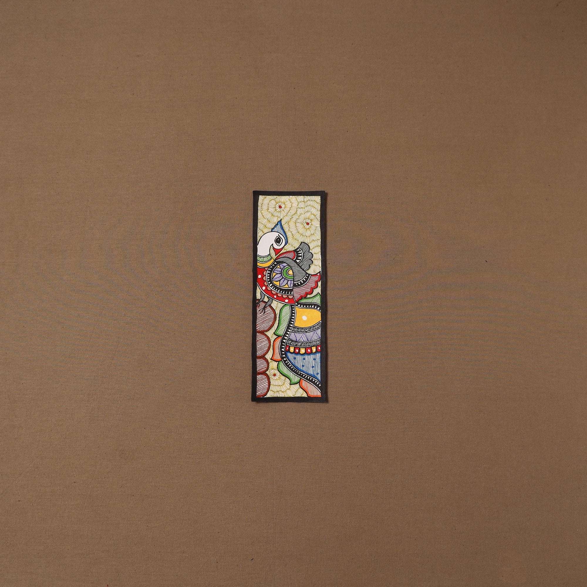 Handpainted madhubani painting by hira devi (11 x 3 in) 92