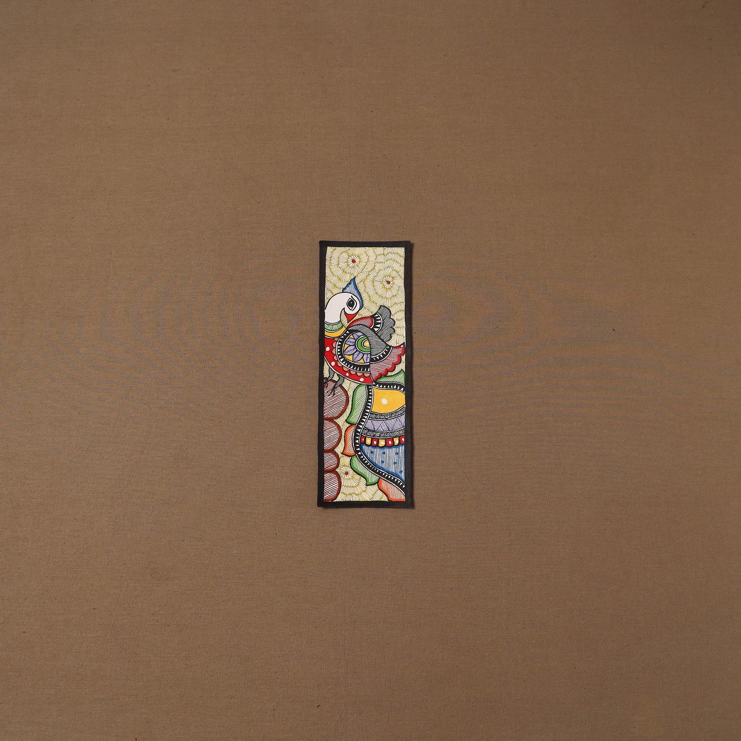 Handpainted madhubani painting by hira devi (11 x 3 in) 92