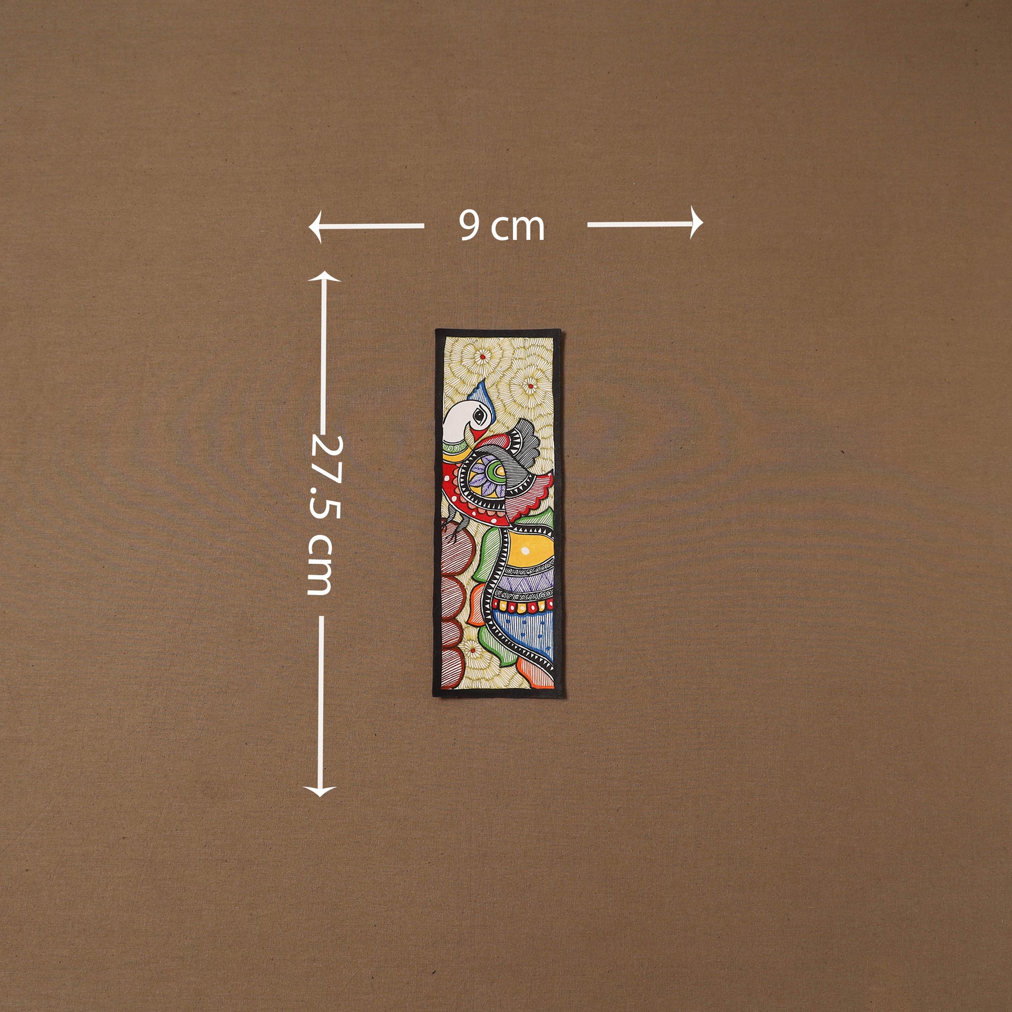 Handpainted madhubani painting by hira devi (11 x 3 in) 92