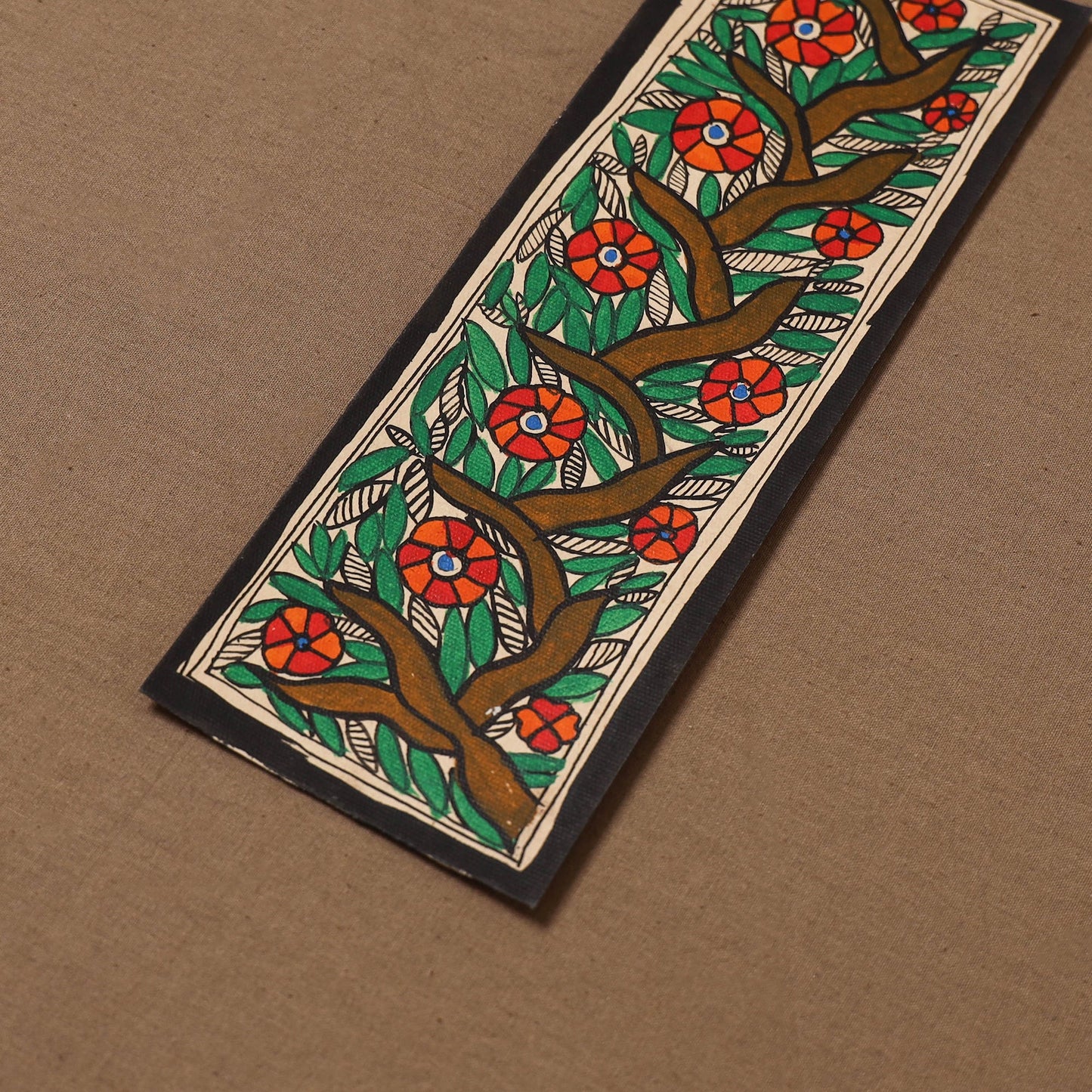 Handpainted madhubani painting by hira devi (11 x 3 in) 94