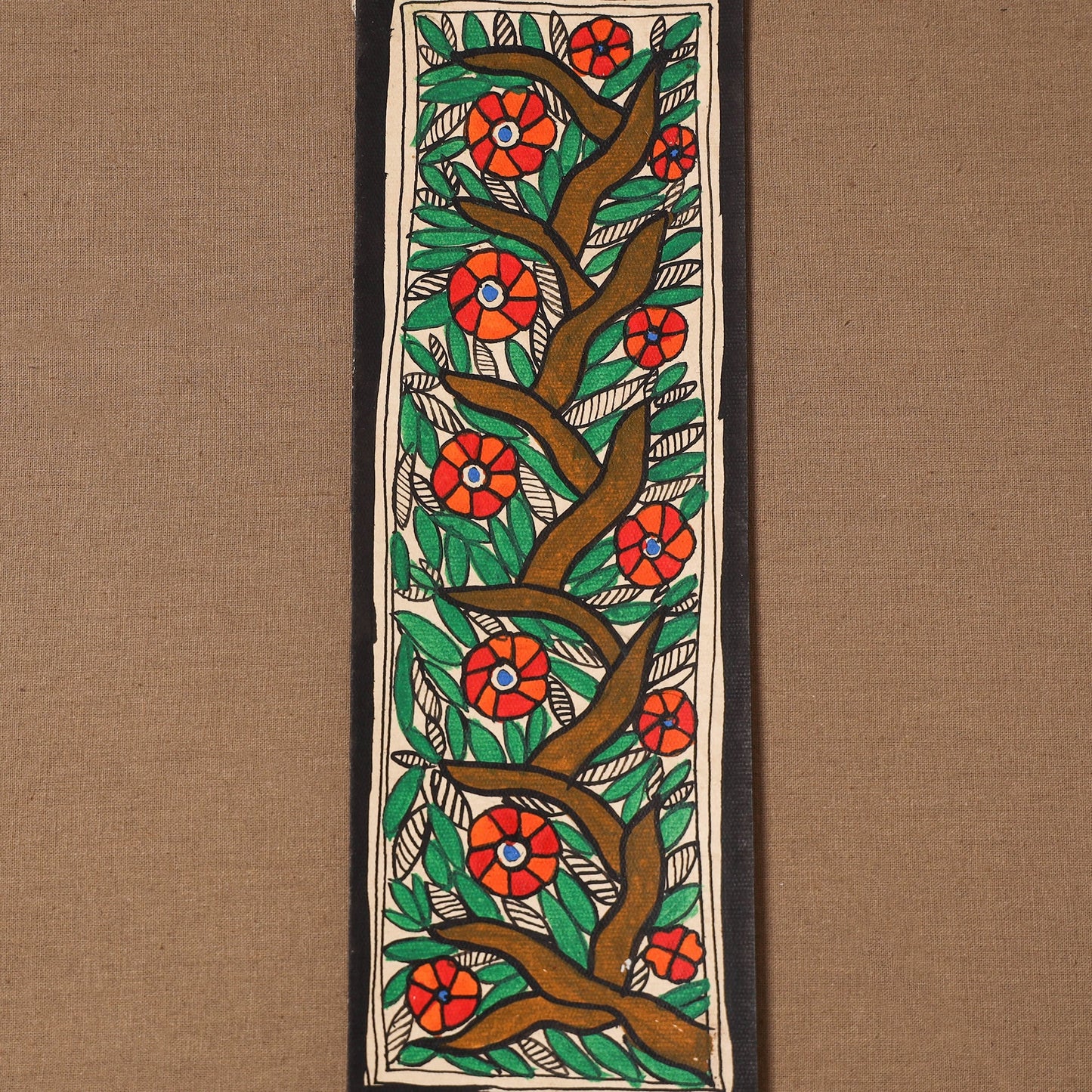 Handpainted madhubani painting by hira devi (11 x 3 in) 94