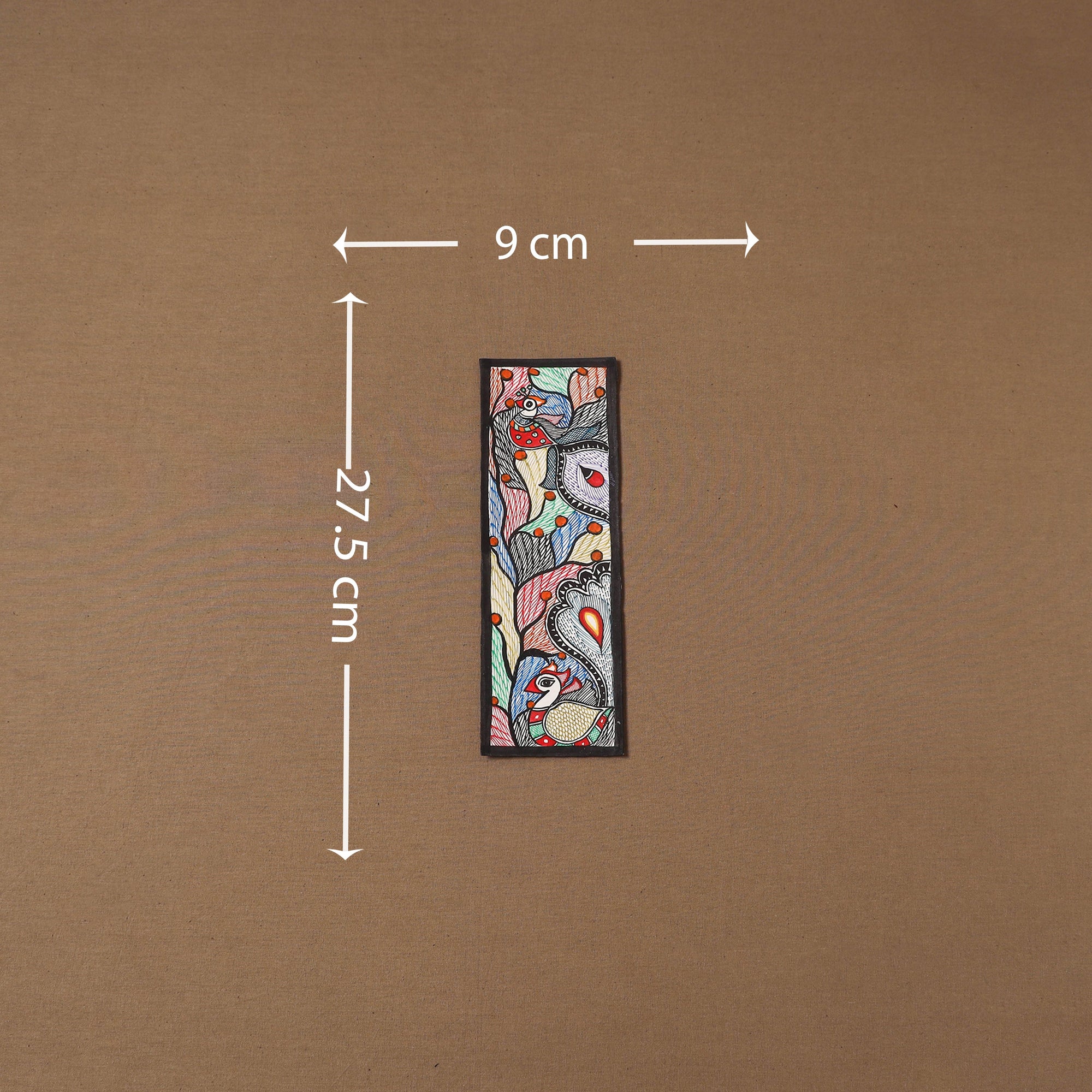 Handpainted madhubani painting by hira devi (11 x 3 in) 95