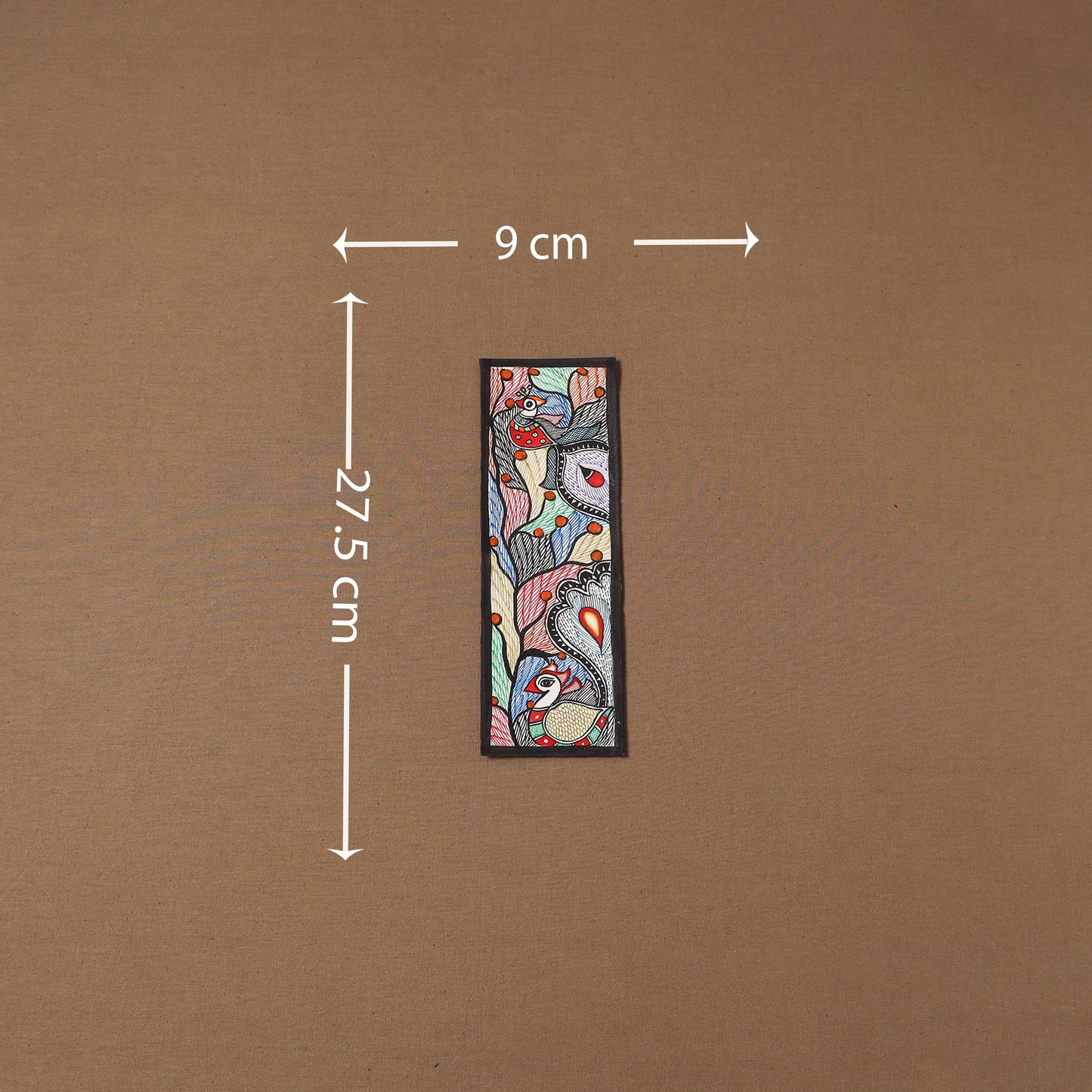 Handpainted madhubani painting by hira devi (11 x 3 in) 95