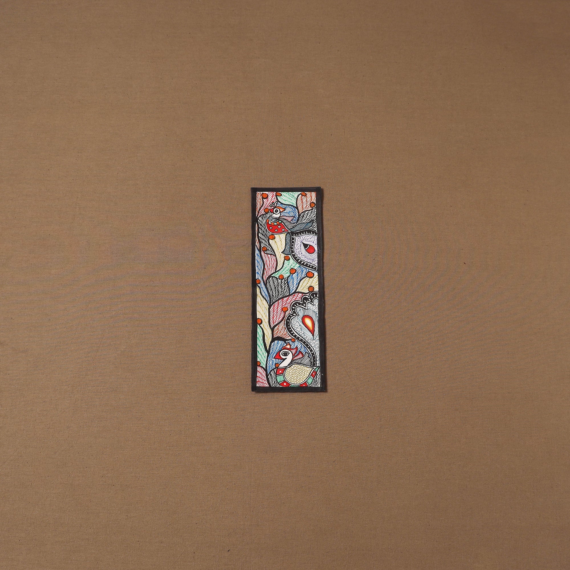 Handpainted madhubani painting by hira devi (11 x 3 in) 95