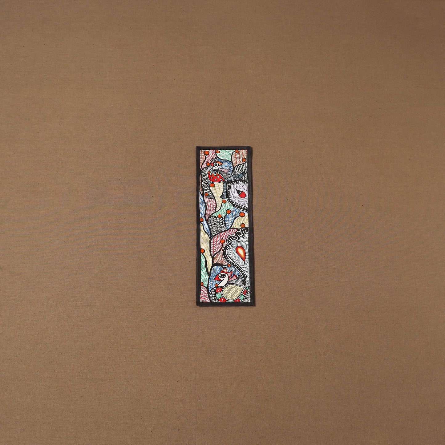 Handpainted madhubani painting by hira devi (11 x 3 in) 95