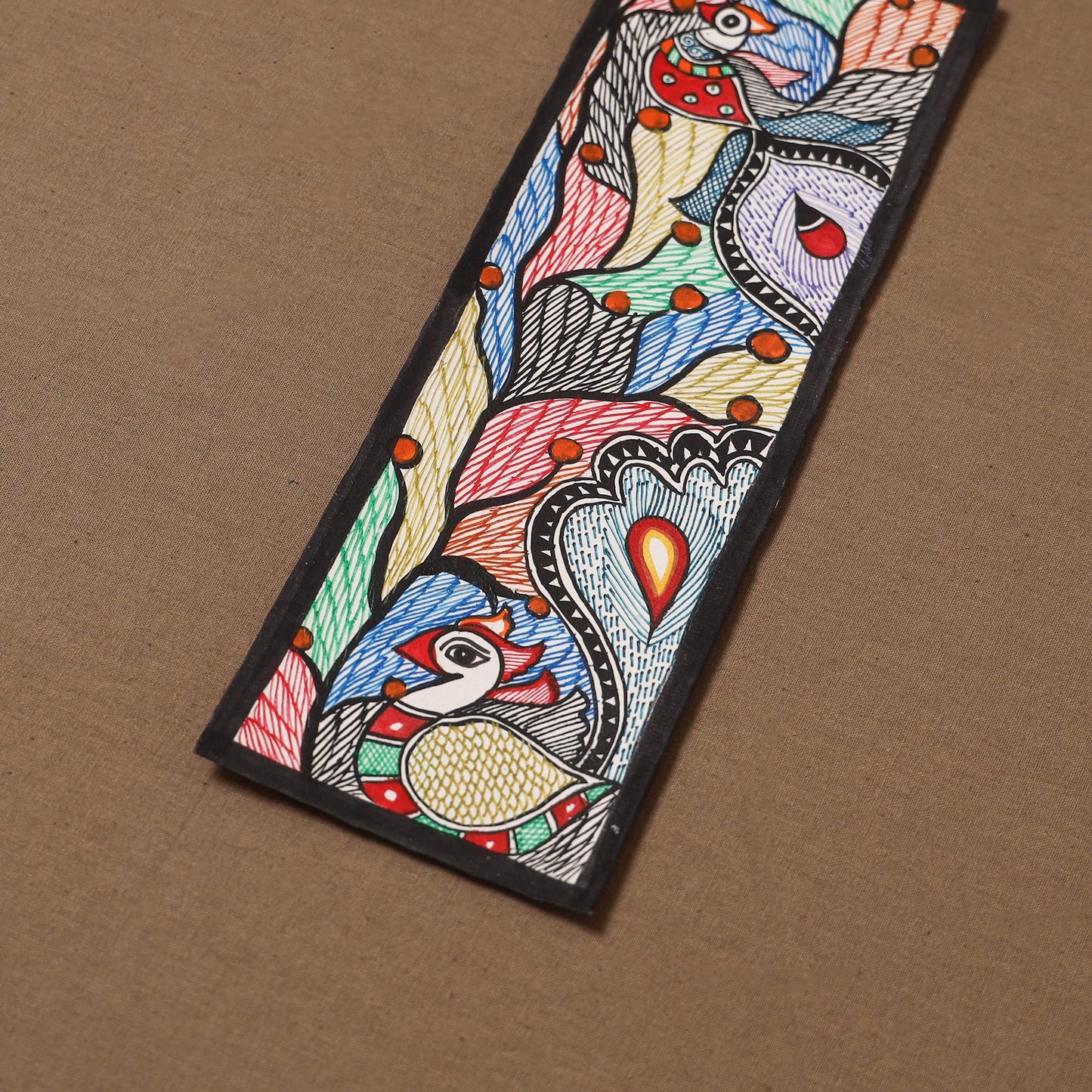 Handpainted madhubani painting by hira devi (11 x 3 in) 95