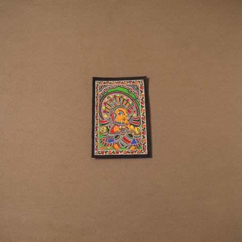 Handpainted madhubani painting by hira devi (11 x 7 in) 194