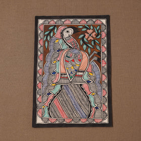 Handpainted madhubani painting by hira devi (11 x 7 in) 201