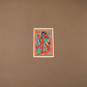 Handpainted madhubani painting by hira devi (11 x 7 in) 202