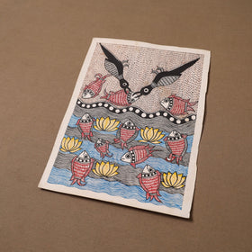 Handpainted madhubani painting by hira devi (15 x 11 in)