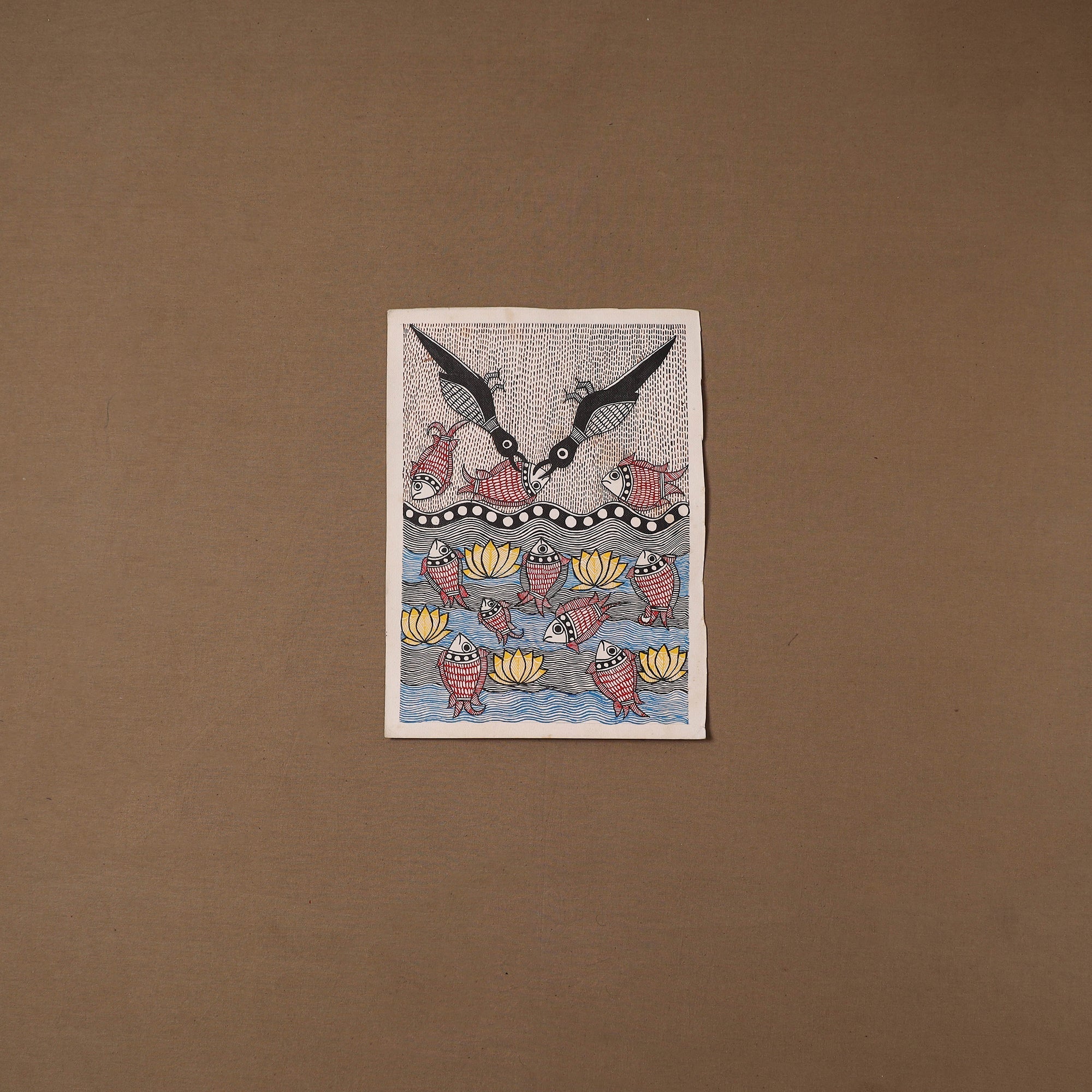 Handpainted madhubani painting by hira devi (15 x 11 in)