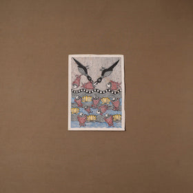 Handpainted madhubani painting by hira devi (15 x 11 in)