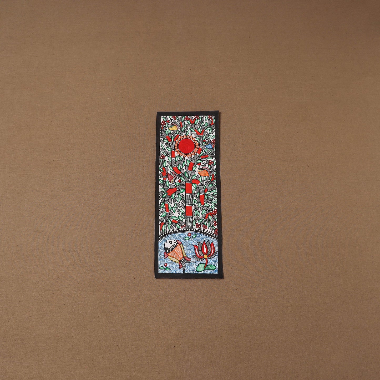 Handpainted madhubani painting by hira devi (15 x 5 in) 108