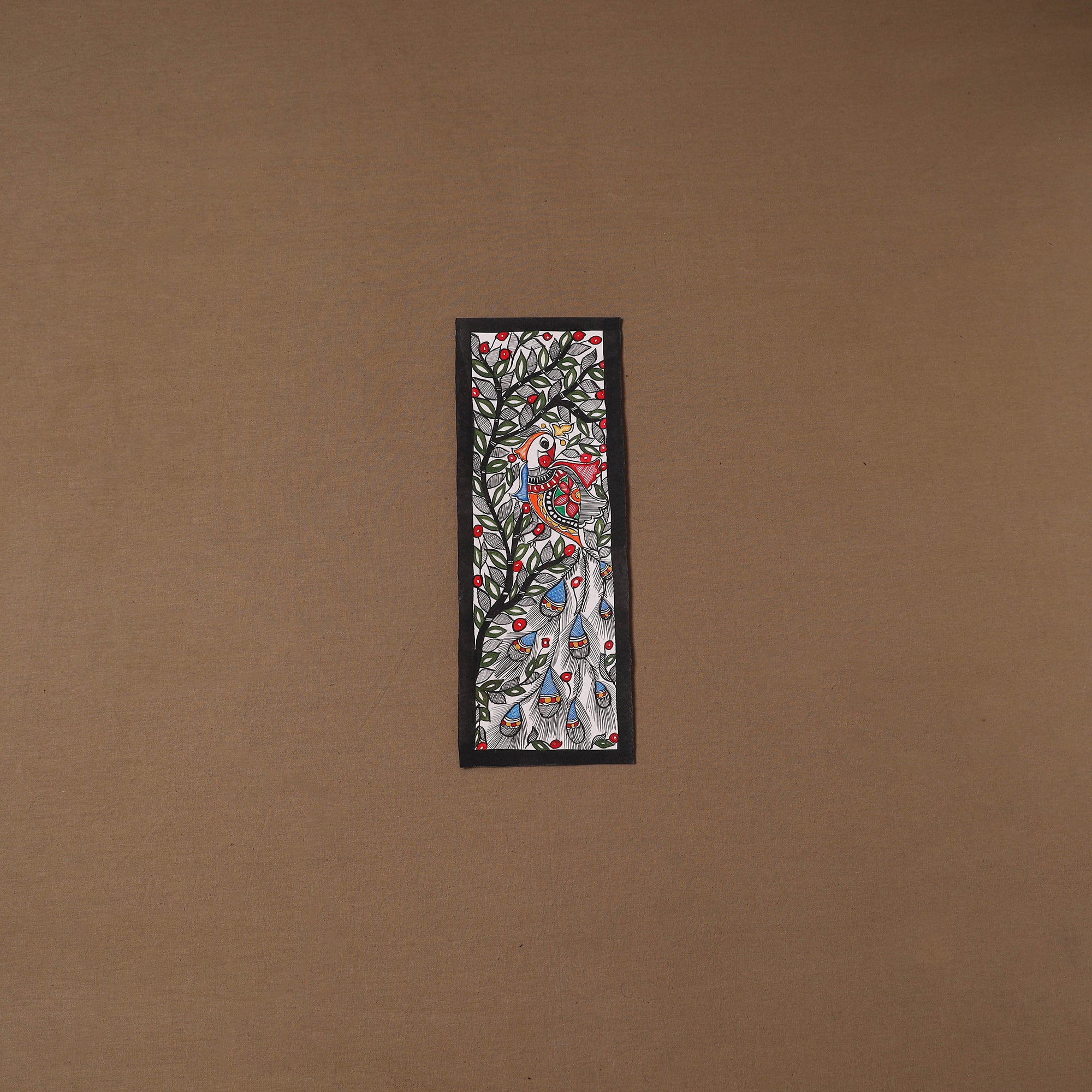 Handpainted madhubani painting by hira devi (15 x 5 in) 110