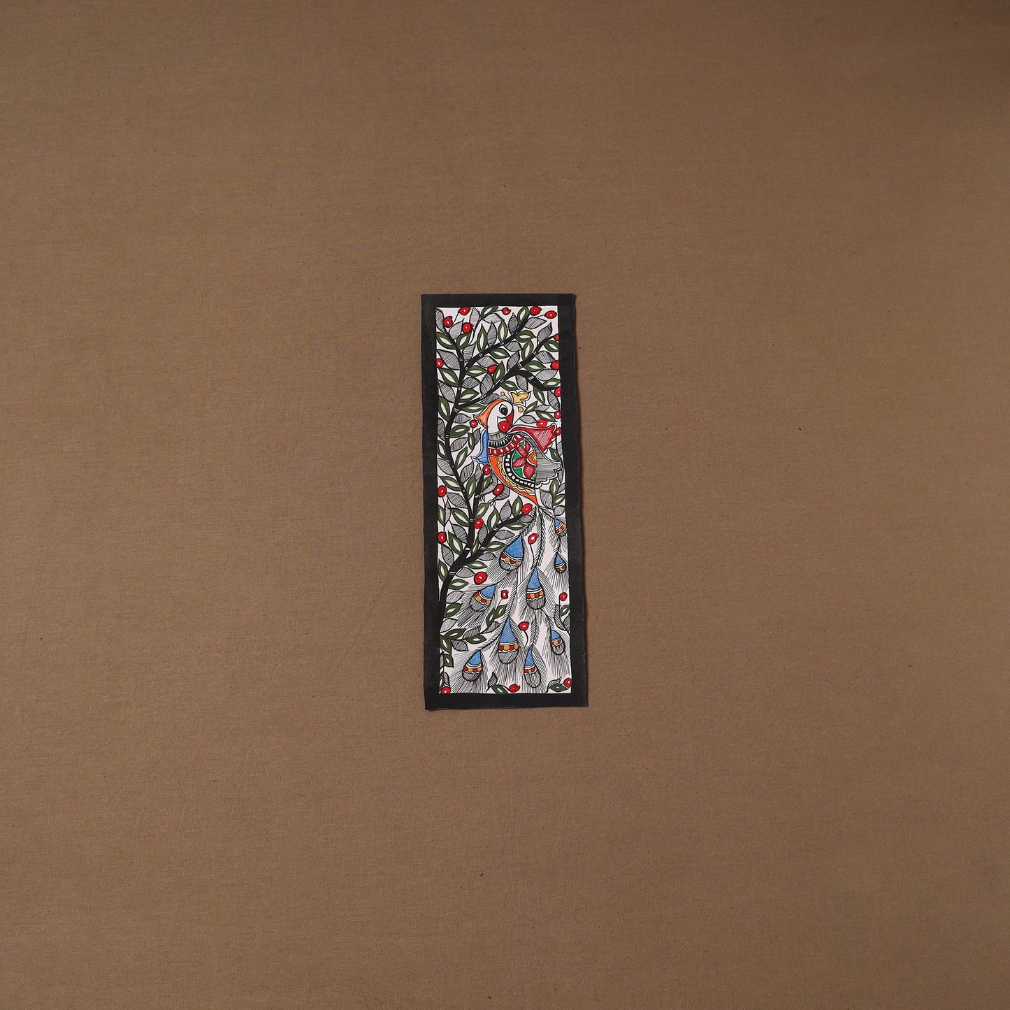 Handpainted madhubani painting by hira devi (15 x 5 in) 110