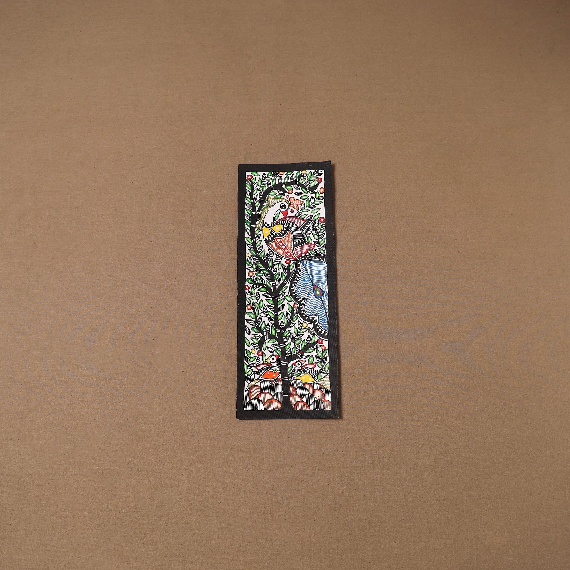 Handpainted madhubani painting by hira devi (15 x 5 in) 111