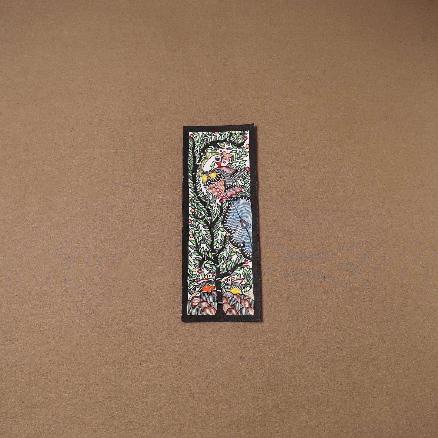 Handpainted madhubani painting by hira devi (15 x 5 in) 111