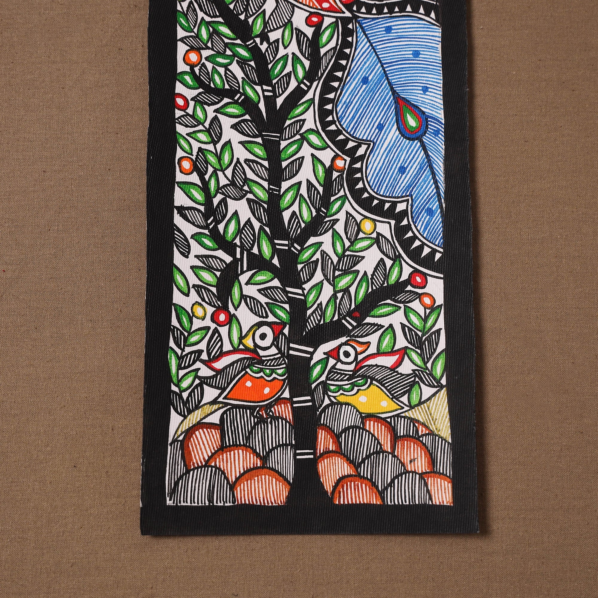 Handpainted madhubani painting by hira devi (15 x 5 in) 111