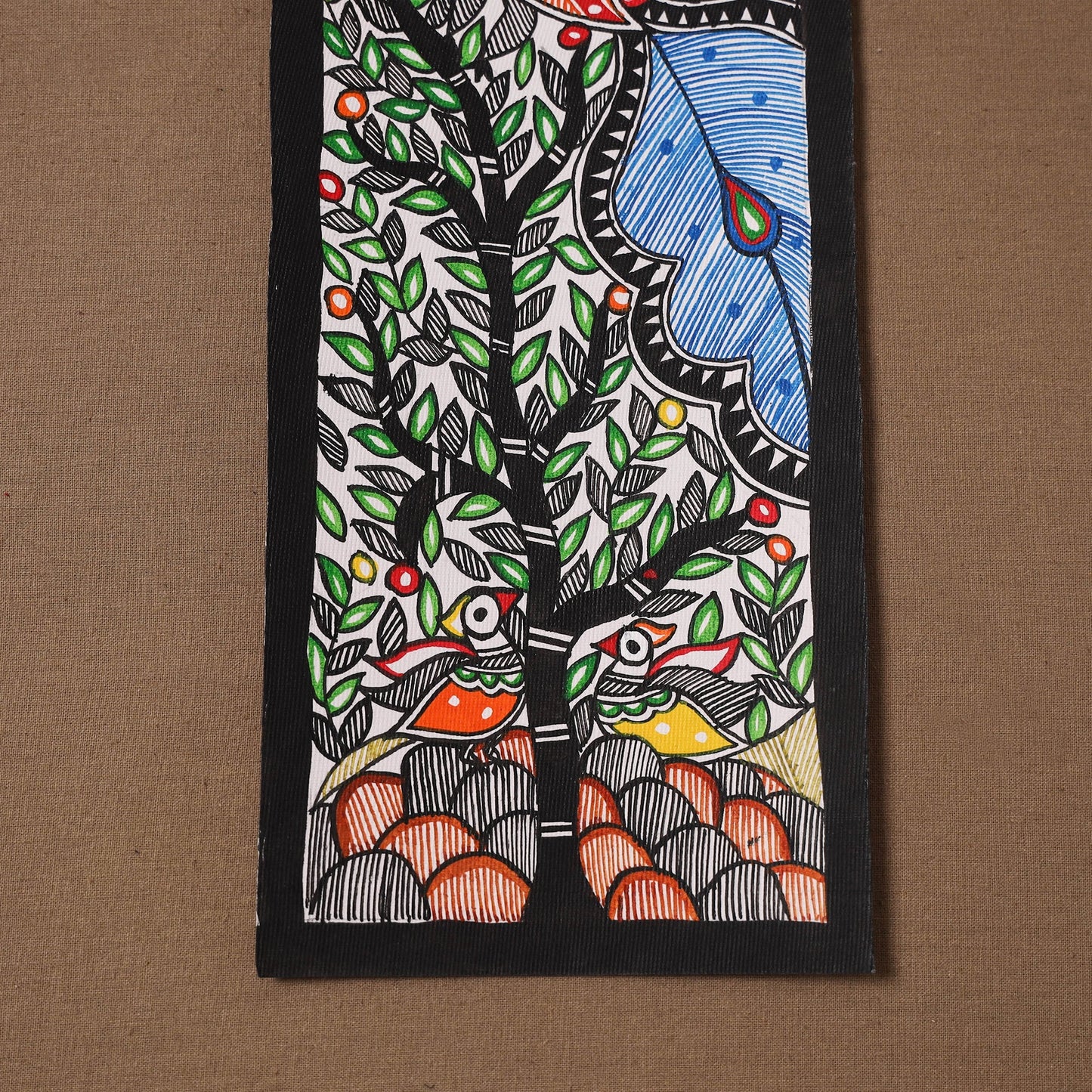 Handpainted madhubani painting by hira devi (15 x 5 in) 111