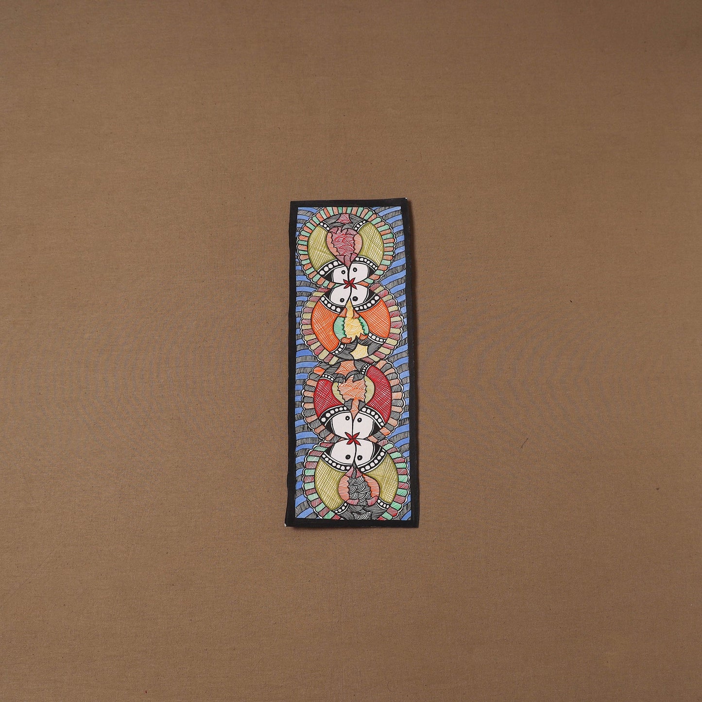 Handpainted madhubani painting by hira devi (15 x 5 in) 112