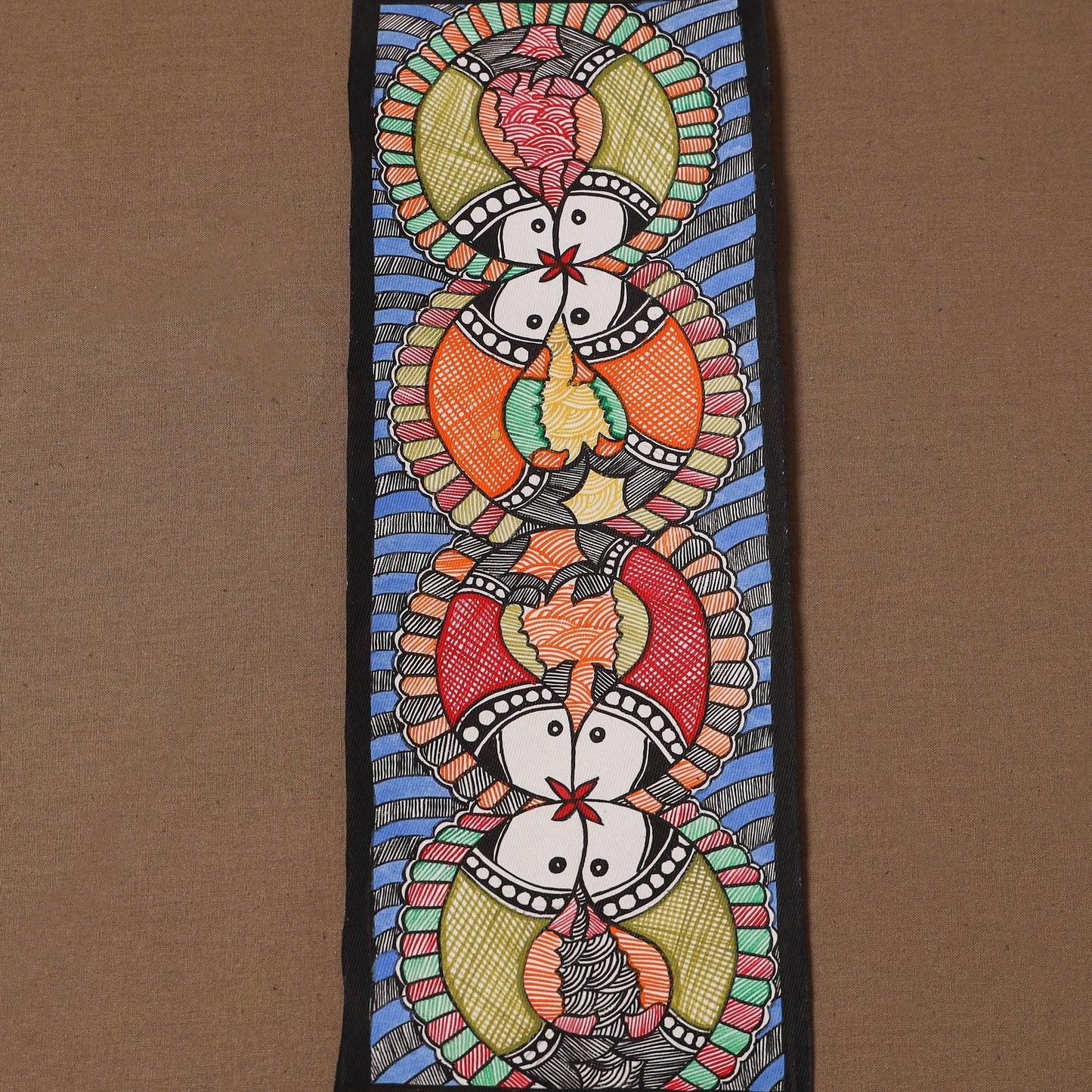 Handpainted madhubani painting by hira devi (15 x 5 in) 112