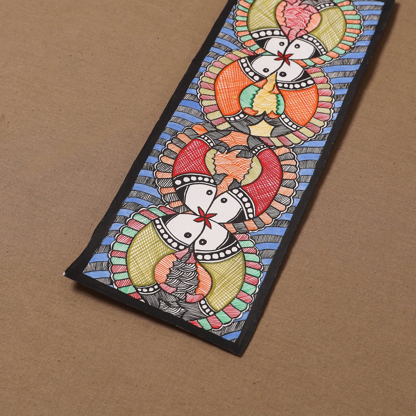 Handpainted madhubani painting by hira devi (15 x 5 in) 112