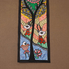 Handpainted madhubani painting by hira devi (15 x 5 in) 113