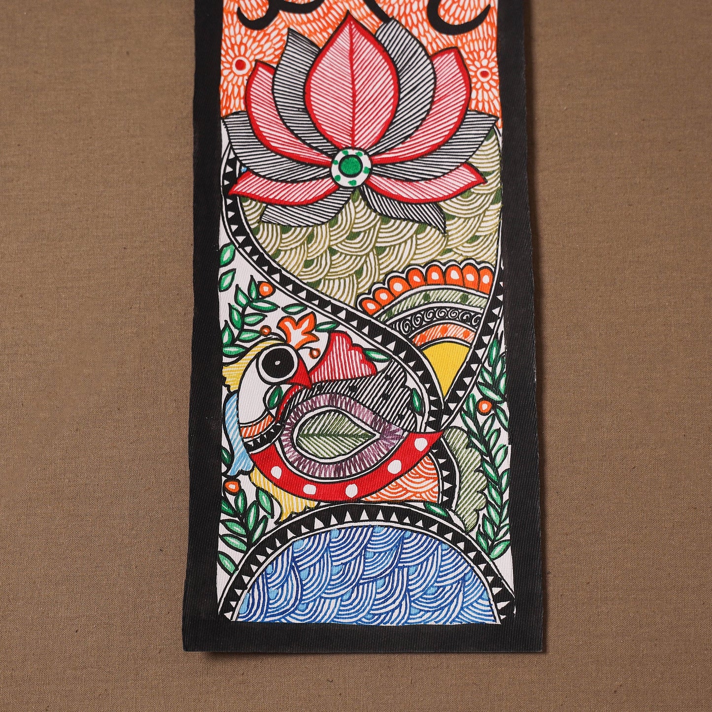 Handpainted madhubani painting by hira devi (15 x 5 in) 114