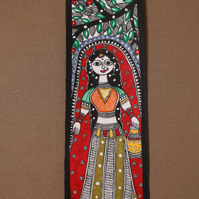 Handpainted madhubani painting by hira devi (15 x 5 in) 115