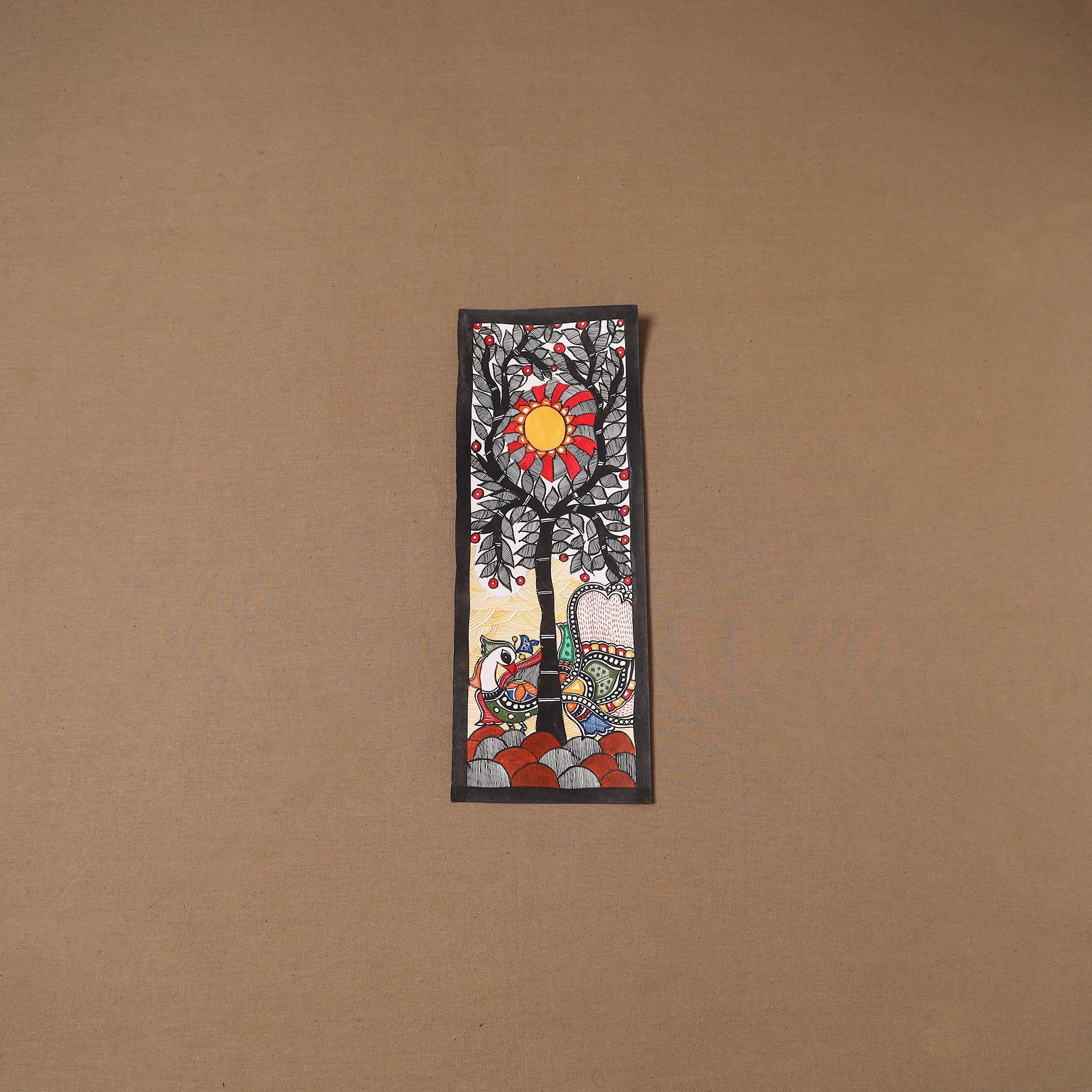 Handpainted madhubani painting by hira devi (15 x 5 in) 117