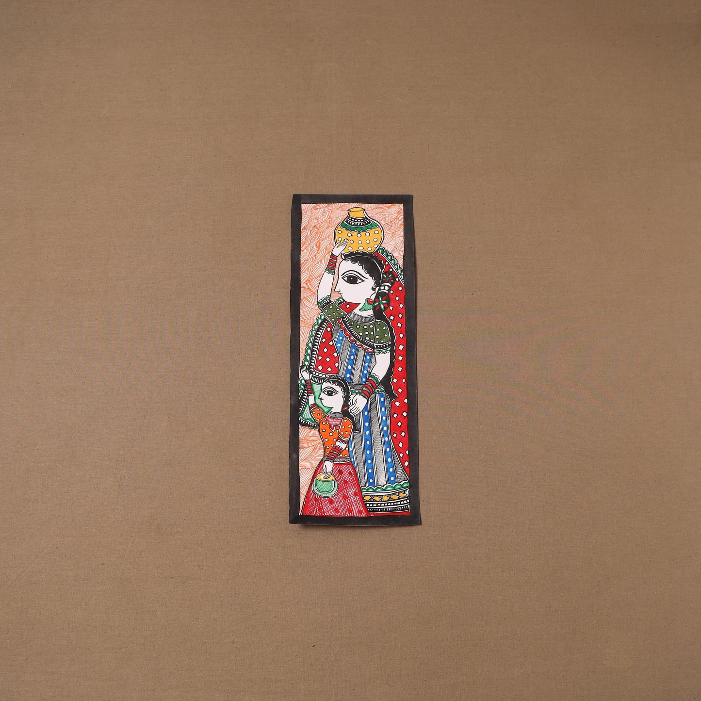 Handpainted madhubani painting by hira devi (15 x 5 in) 118