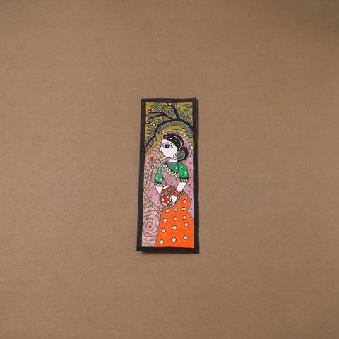 Handpainted madhubani painting by hira devi (15 x 5 in) 124