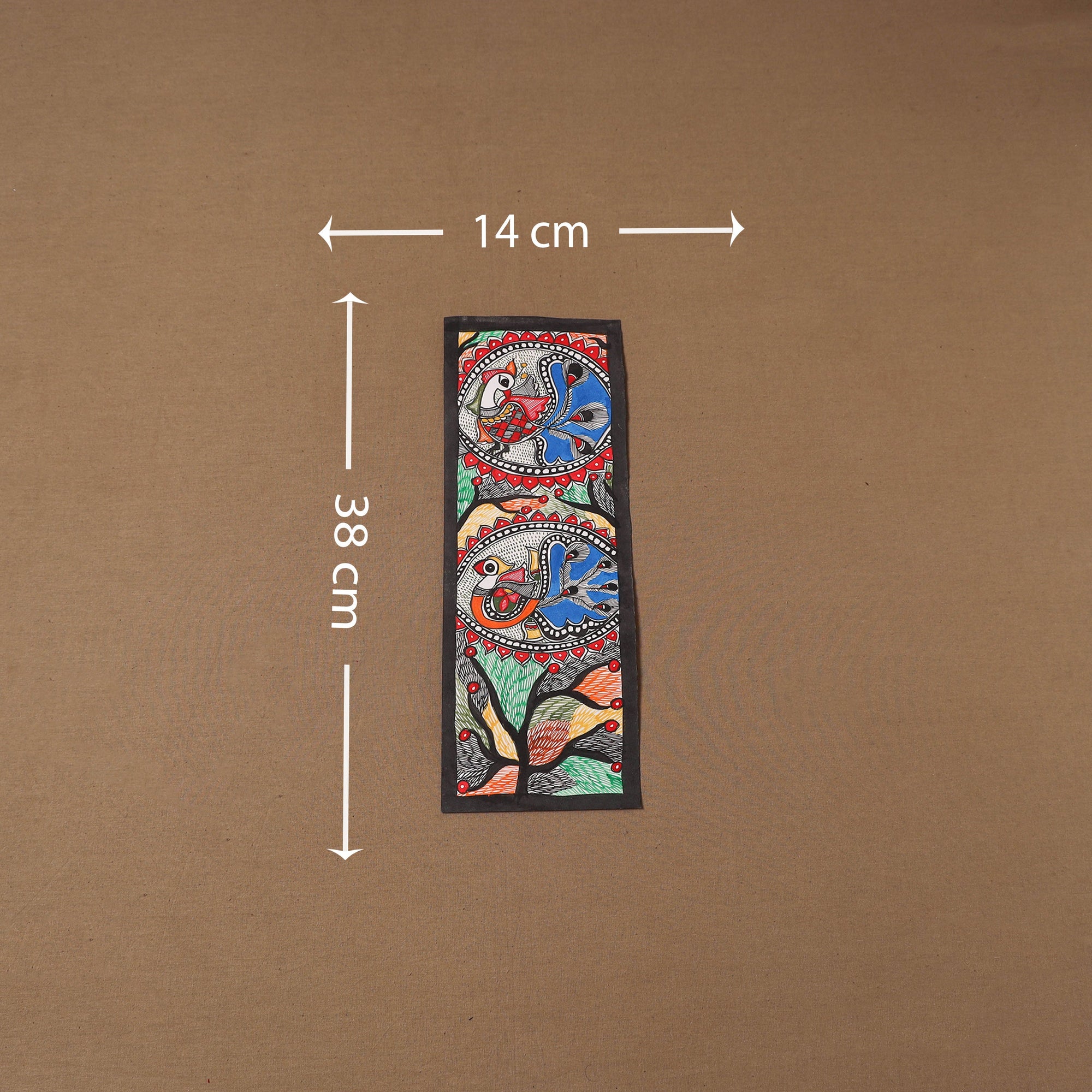 Handpainted madhubani painting by hira devi (15 x 5 in) 125