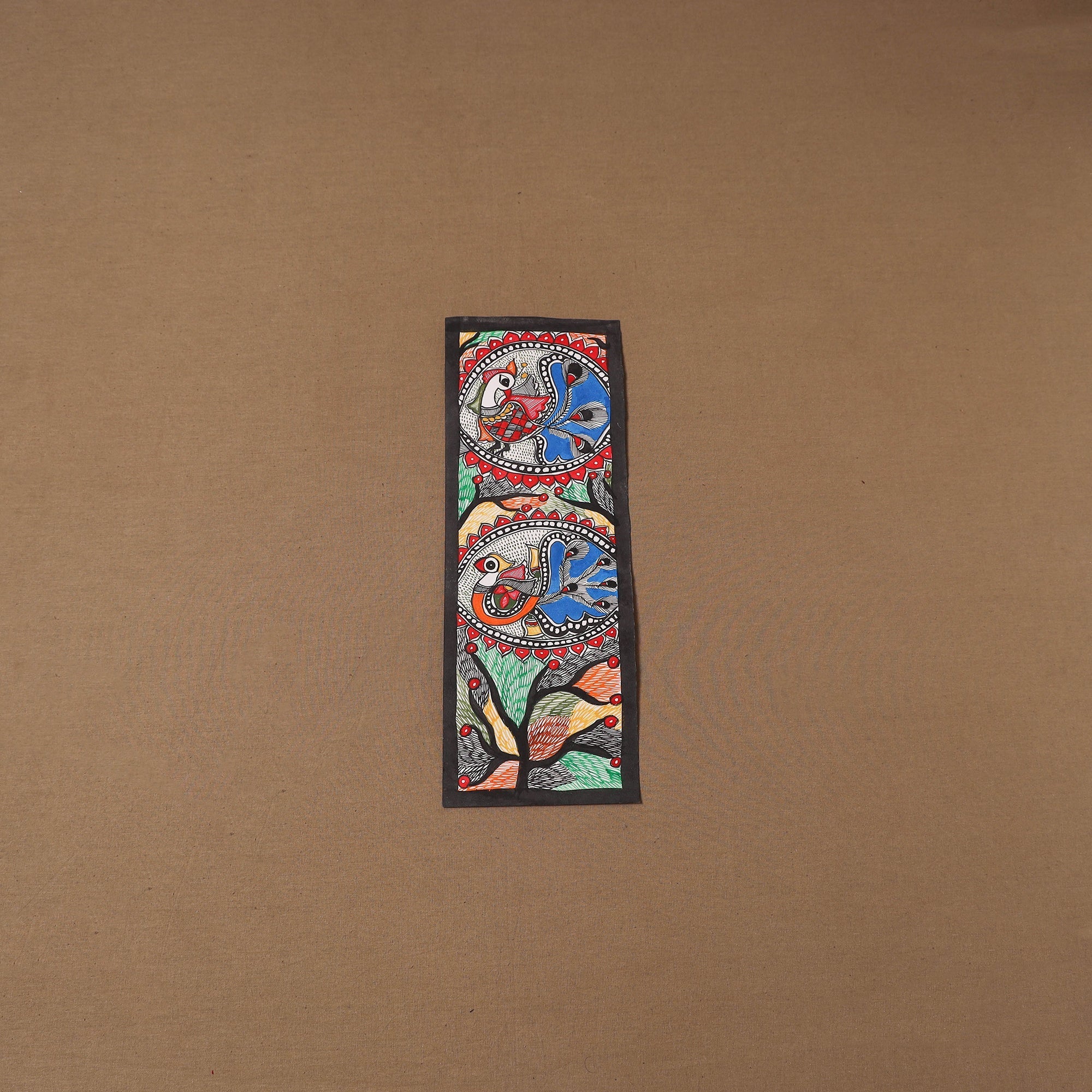 Handpainted madhubani painting by hira devi (15 x 5 in) 125