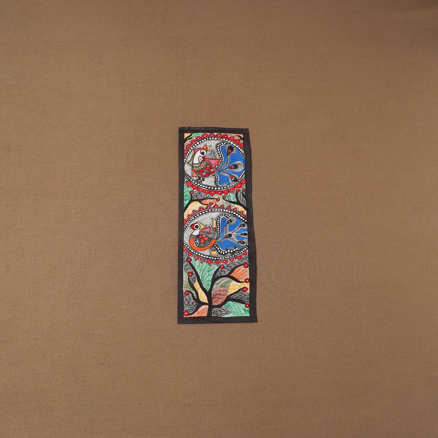 Handpainted madhubani painting by hira devi (15 x 5 in) 125