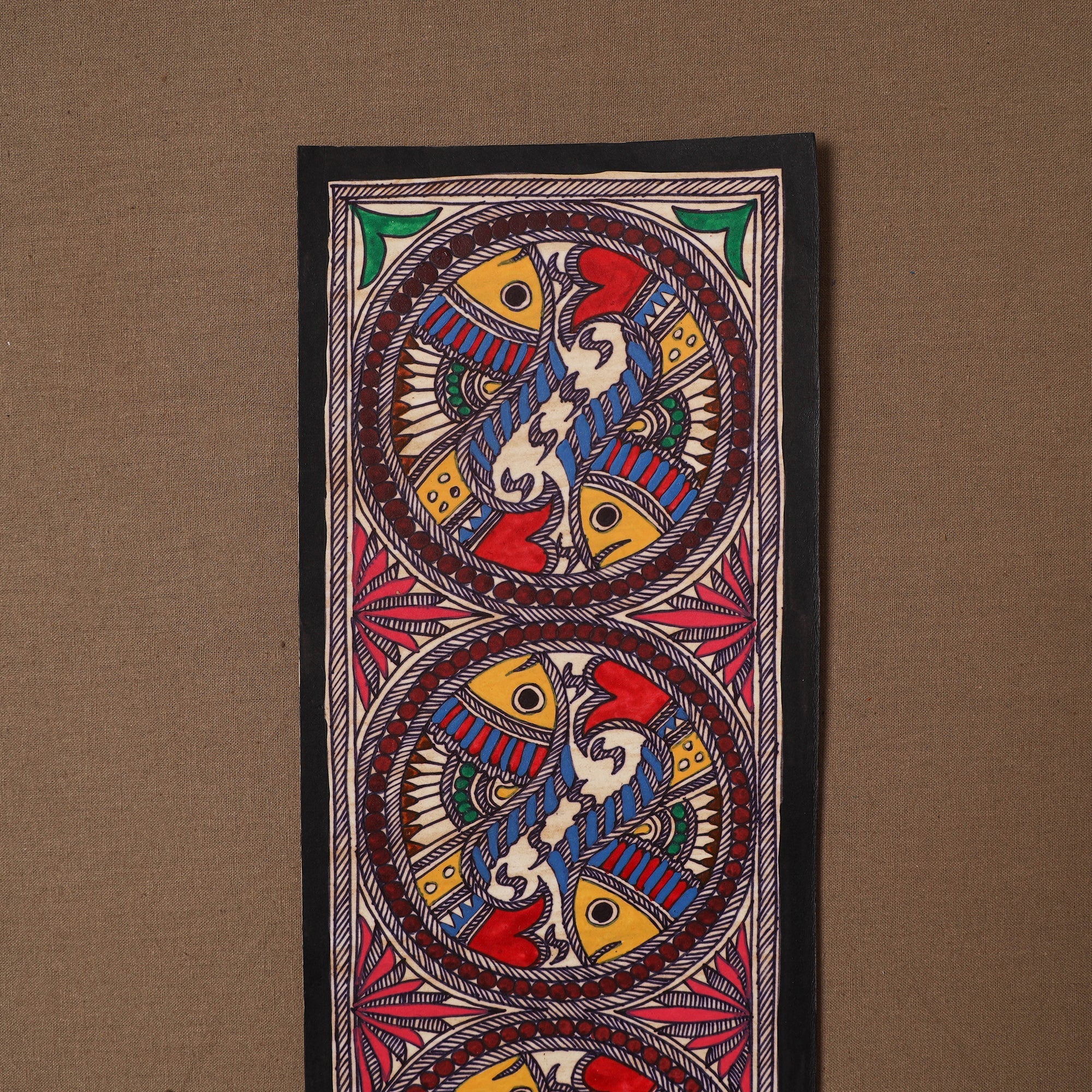 Handpainted madhubani painting by hira devi (15 x 5 in) 52