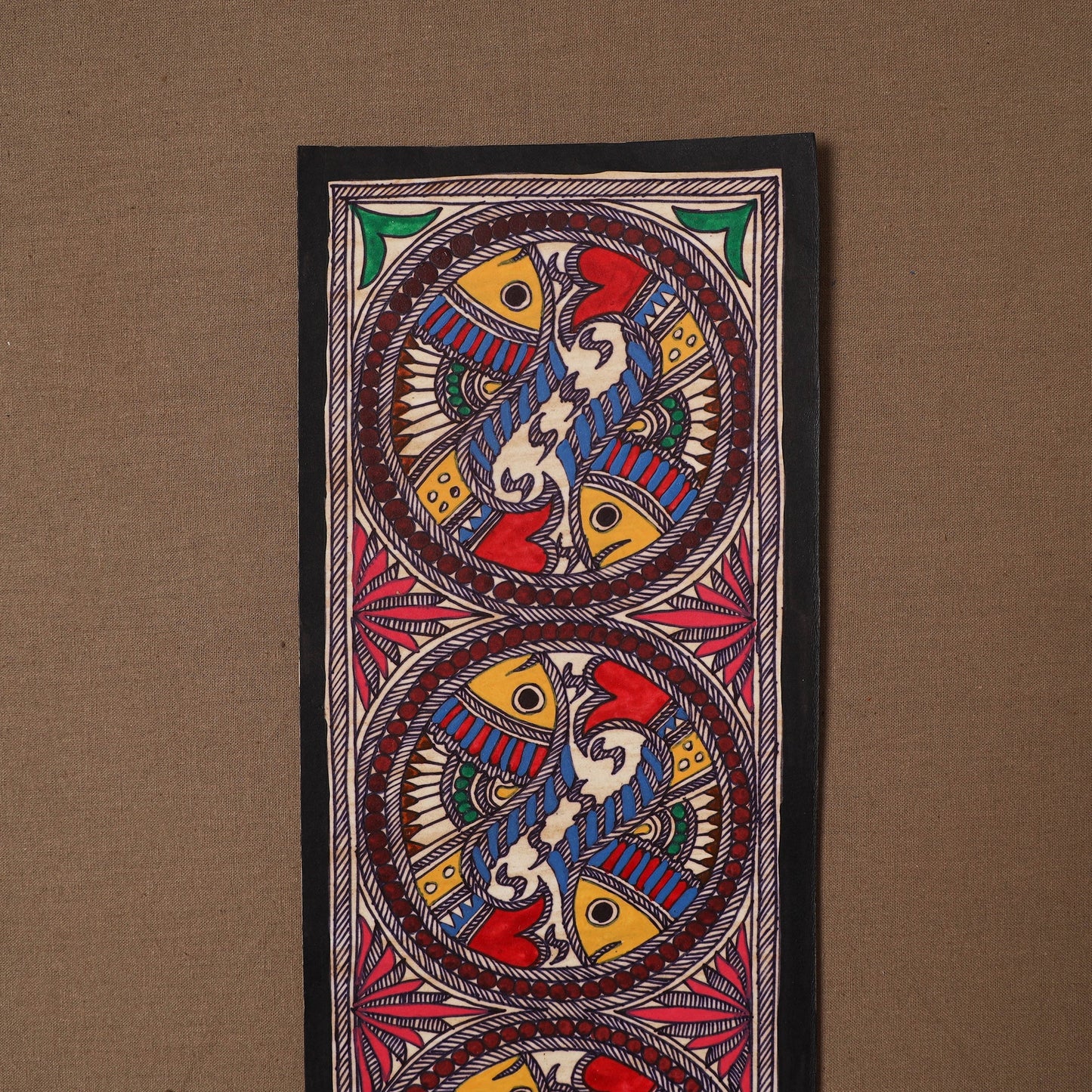 Handpainted madhubani painting by hira devi (15 x 5 in) 52
