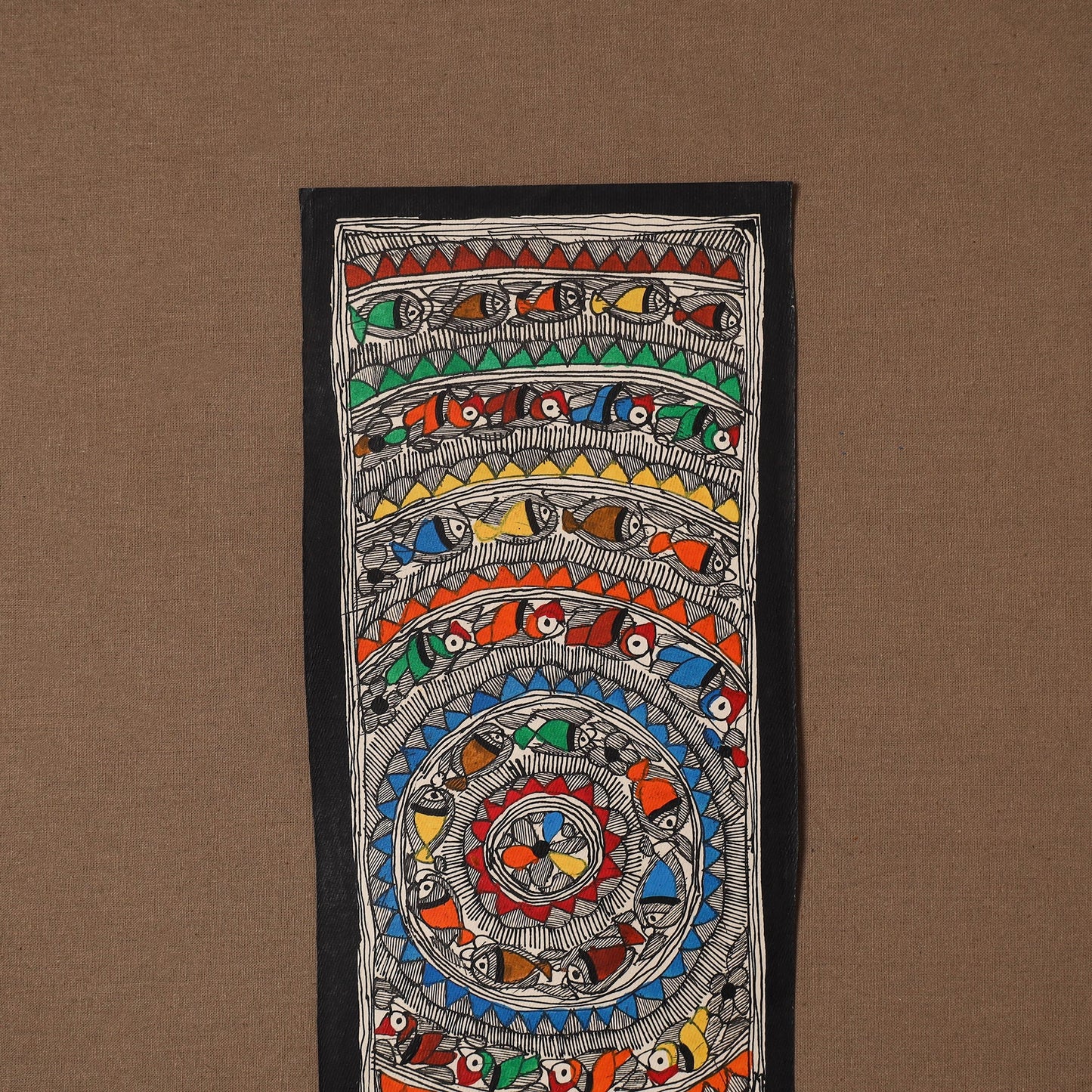 Handpainted madhubani painting by hira devi (15 x 5 in) 53