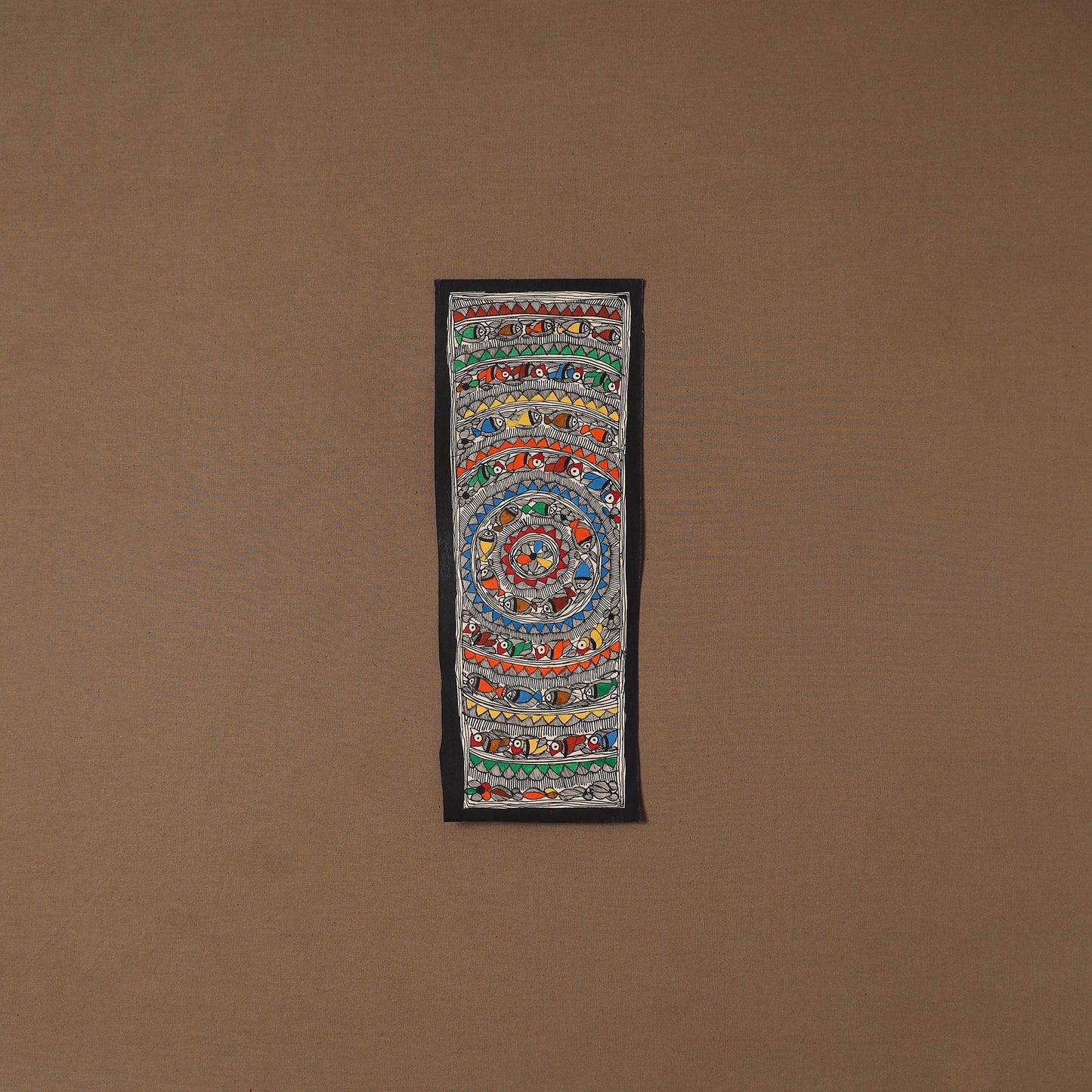 Handpainted madhubani painting by hira devi (15 x 5 in) 53