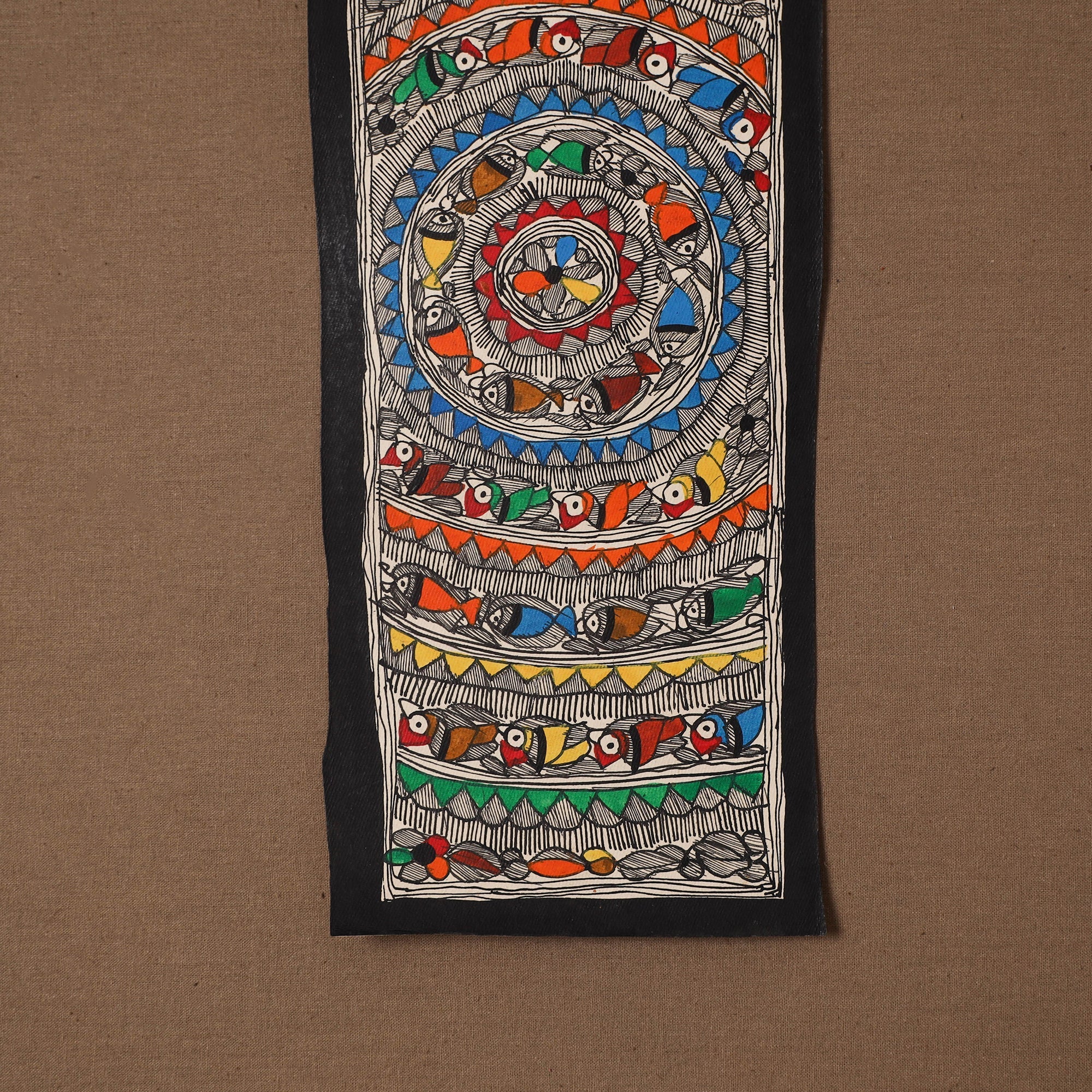 Handpainted madhubani painting by hira devi (15 x 5 in) 53