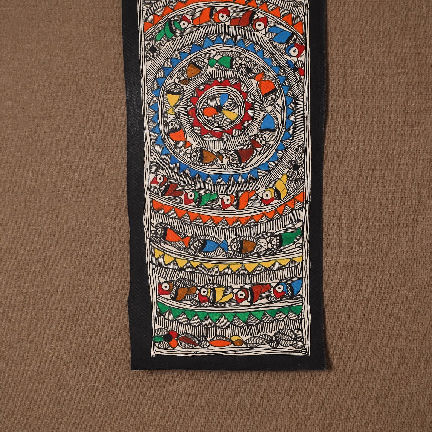 Handpainted madhubani painting by hira devi (15 x 5 in) 53