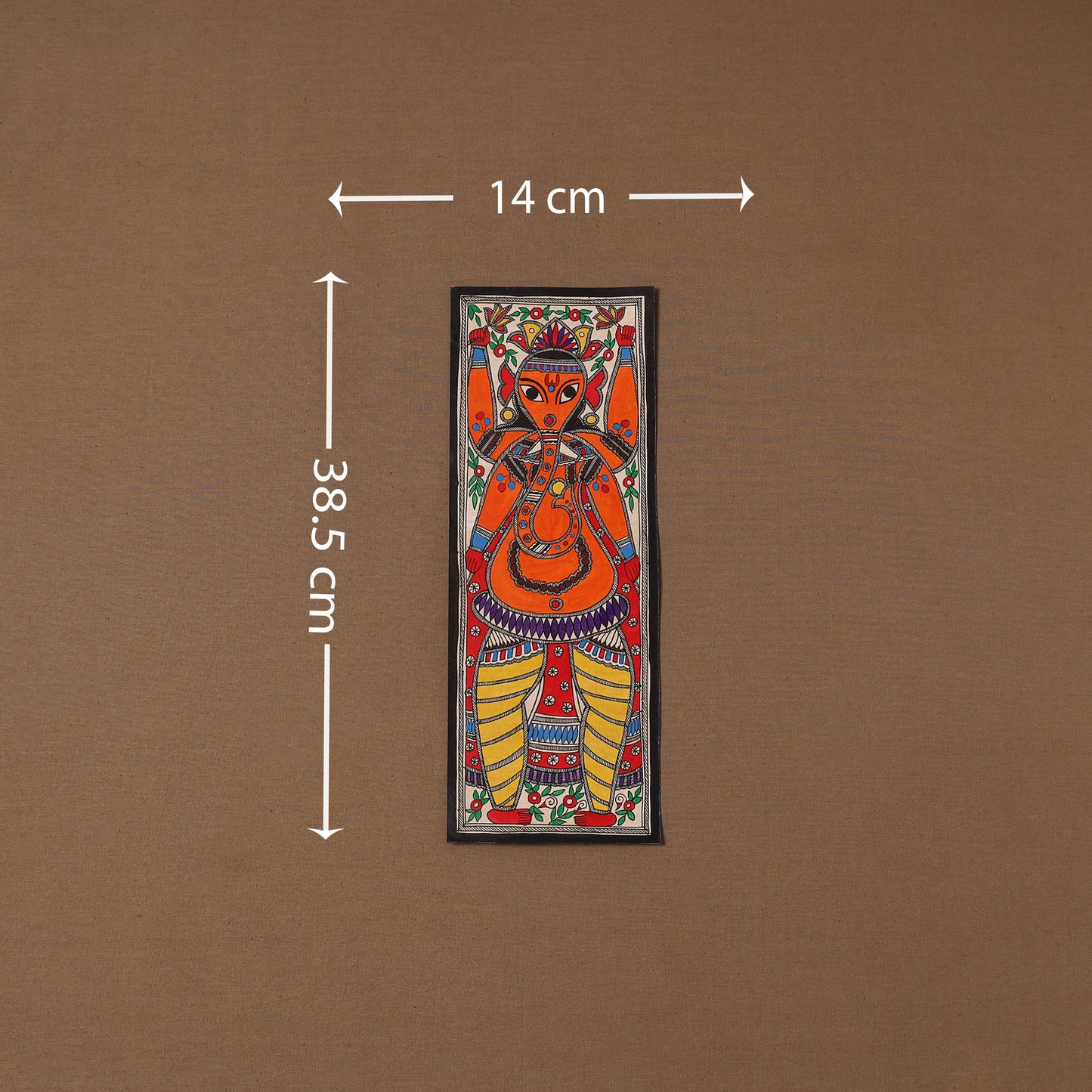 Handpainted madhubani painting by hira devi (15 x 5 in) 55