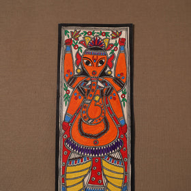 Handpainted madhubani painting by hira devi (15 x 5 in) 55