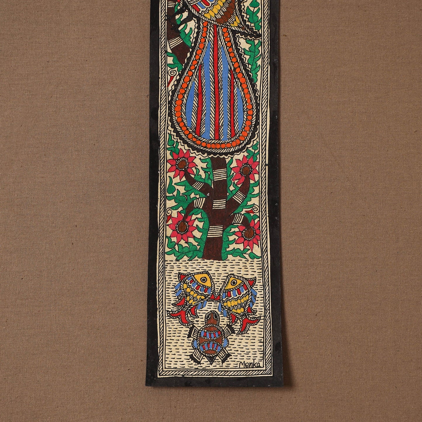 Handpainted madhubani painting by hira devi (22 x 3 in) 98