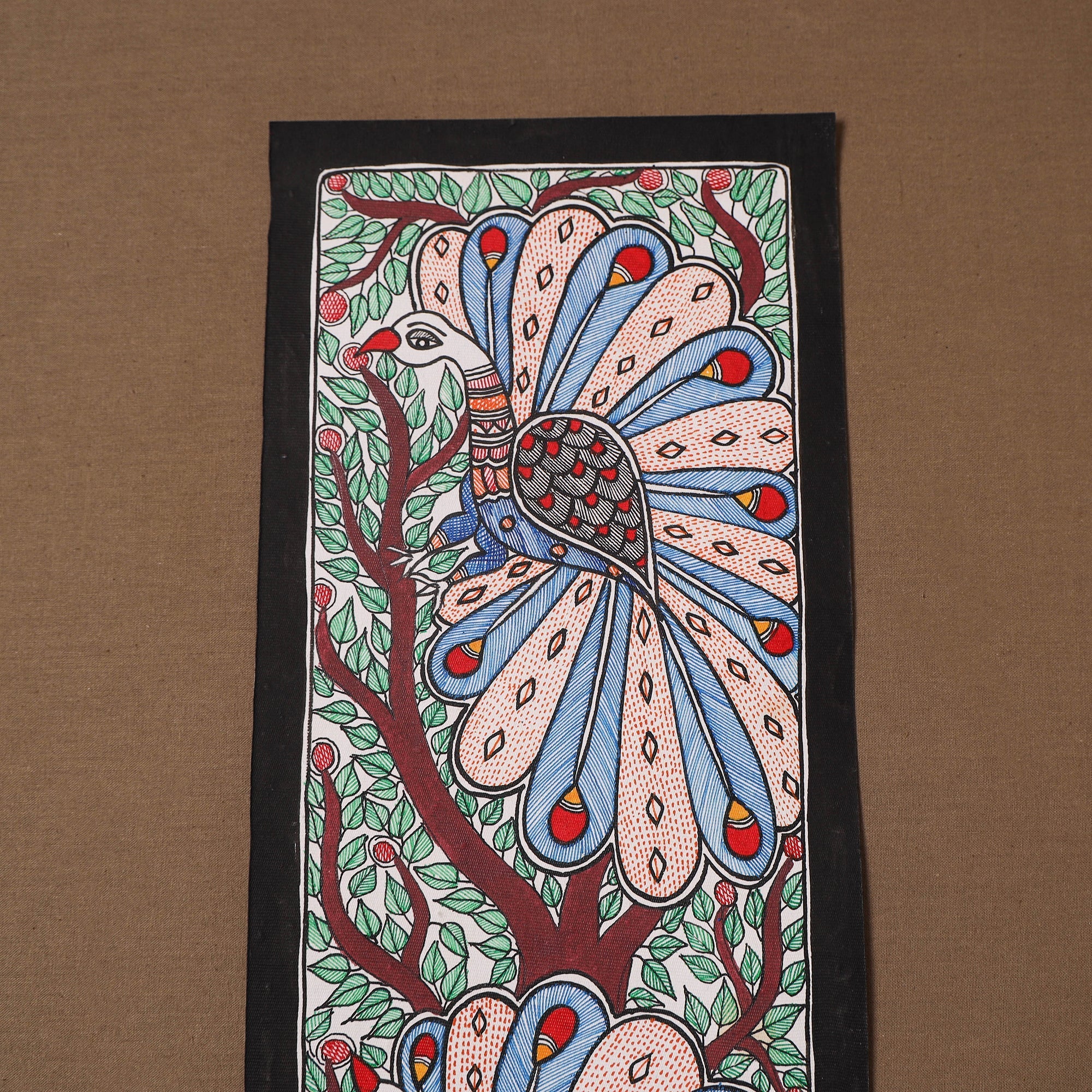 Handpainted madhubani painting by hira devi (22 x 7 in) 41