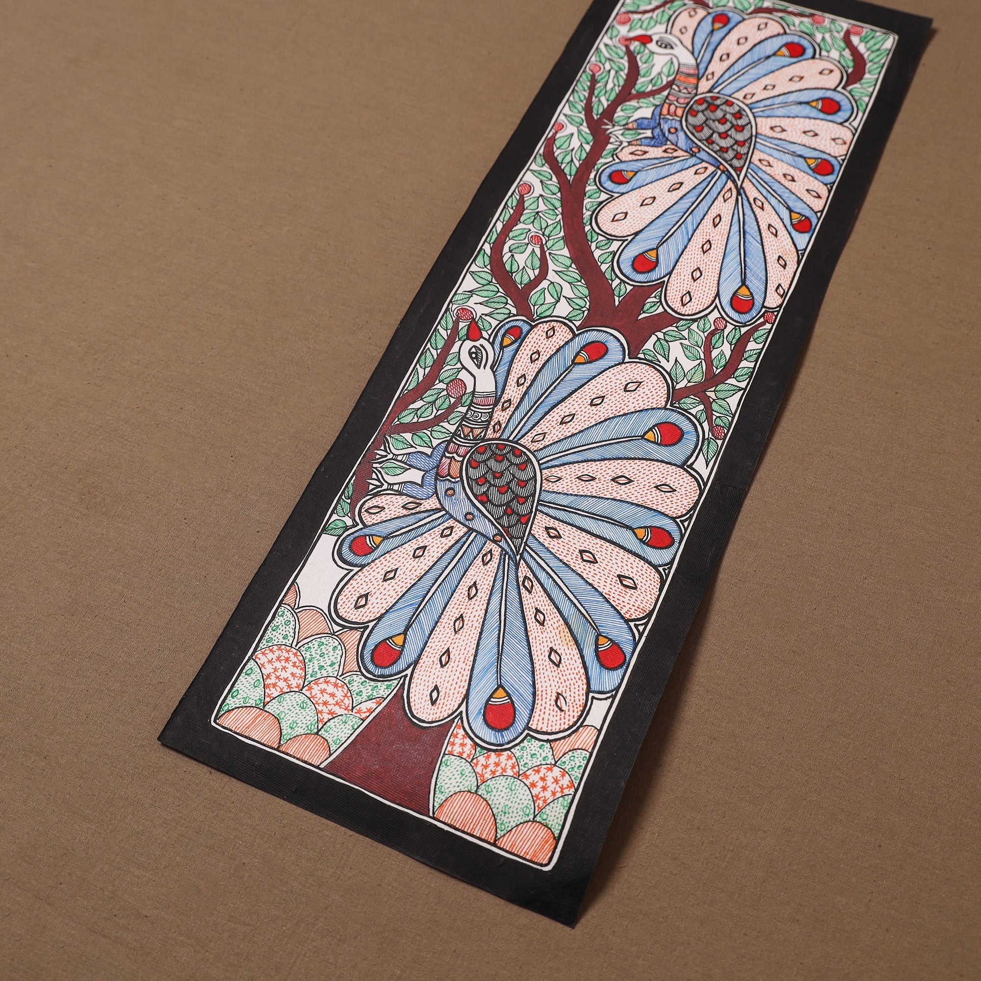 Handpainted madhubani painting by hira devi (22 x 7 in) 41